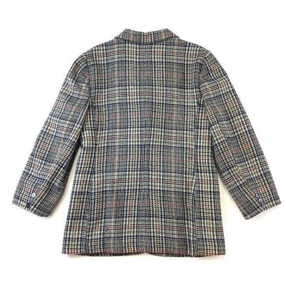 Vintage 80s checked women’s blazer Size 12Petite wool blend lined multicoloured - Picture 4 of 11